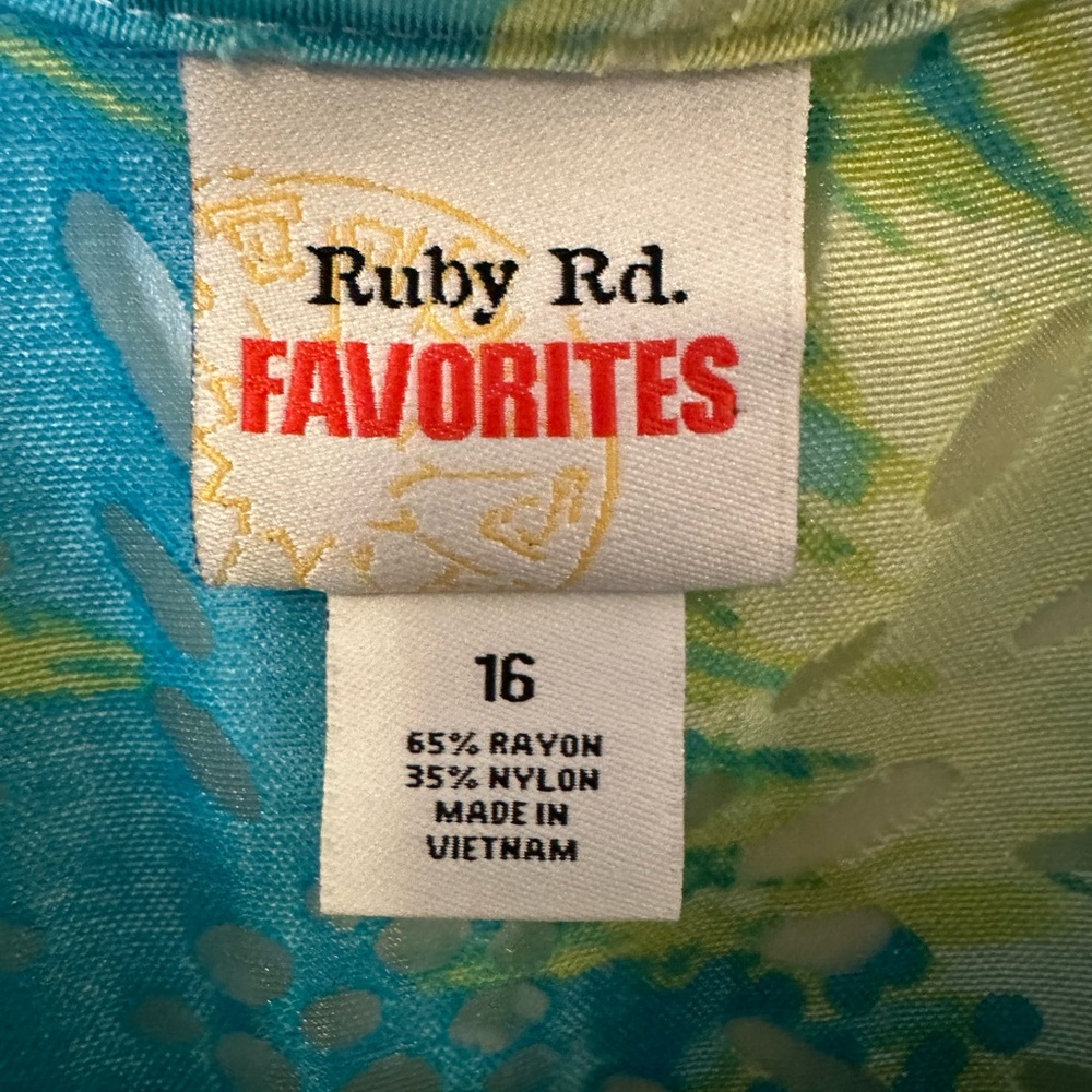 Ruby Rd. Blue and Green Floral Jacket - Picture 5 of 11